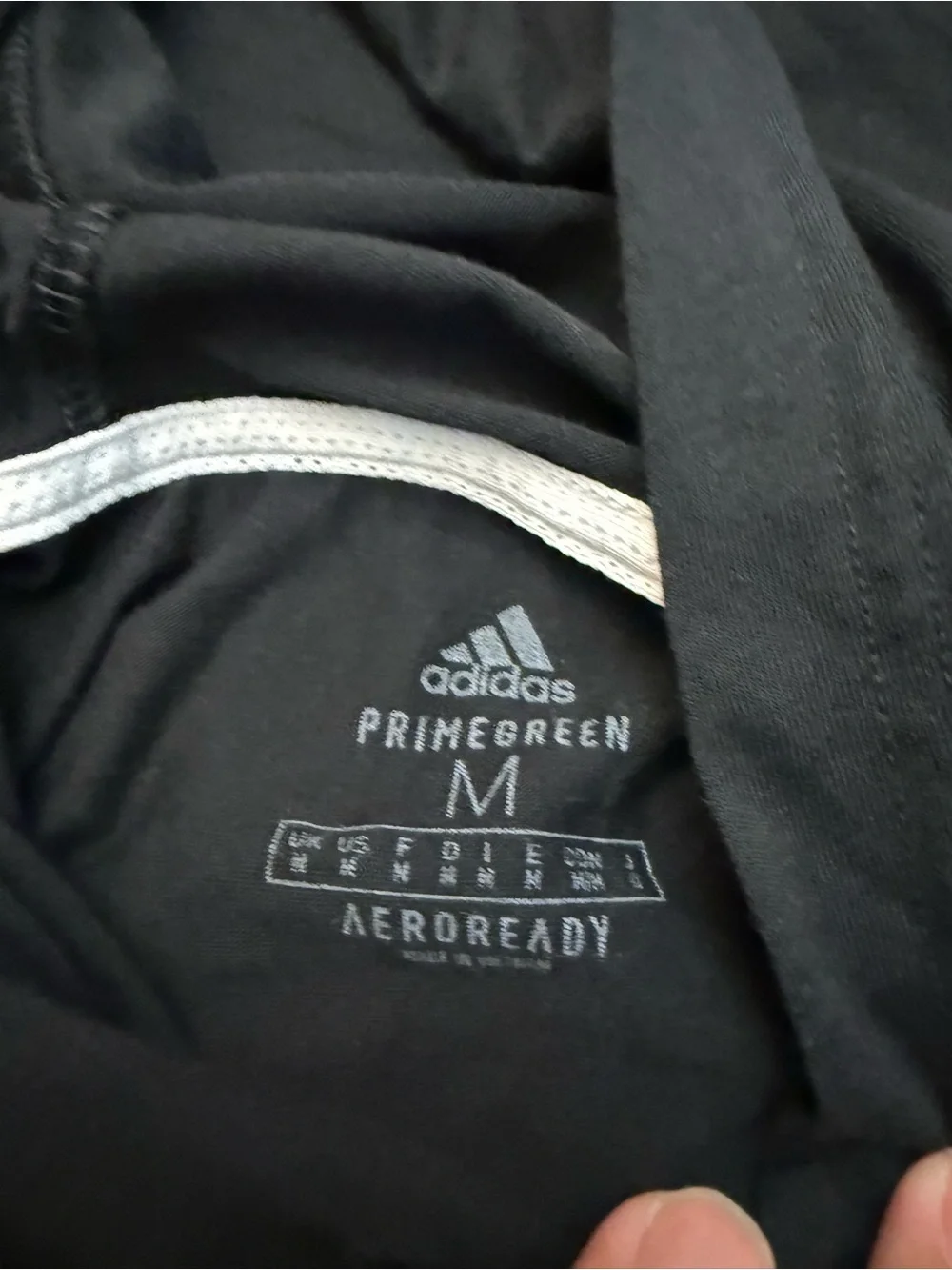 adidas Black Hooded Performance Jacket with White Stripes